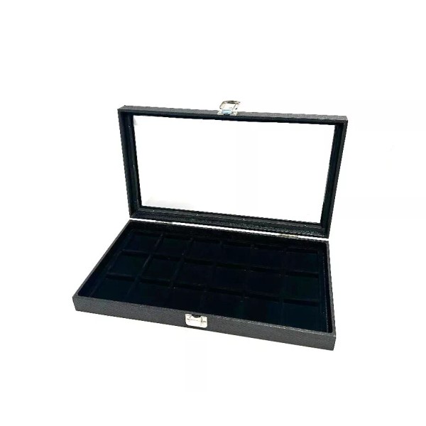 Unbranded Pocket Watch Case Size 15s Black Glass Top Lid
