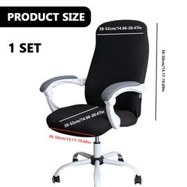 LINGJIA Covers for Chairs, Chair Covers, Office Chair Cover, Stretchy Chair Cover, Black Rotating Chair Cover, Removable Chair Cover, Rotating Chair Cover, Gaming Chair Cover