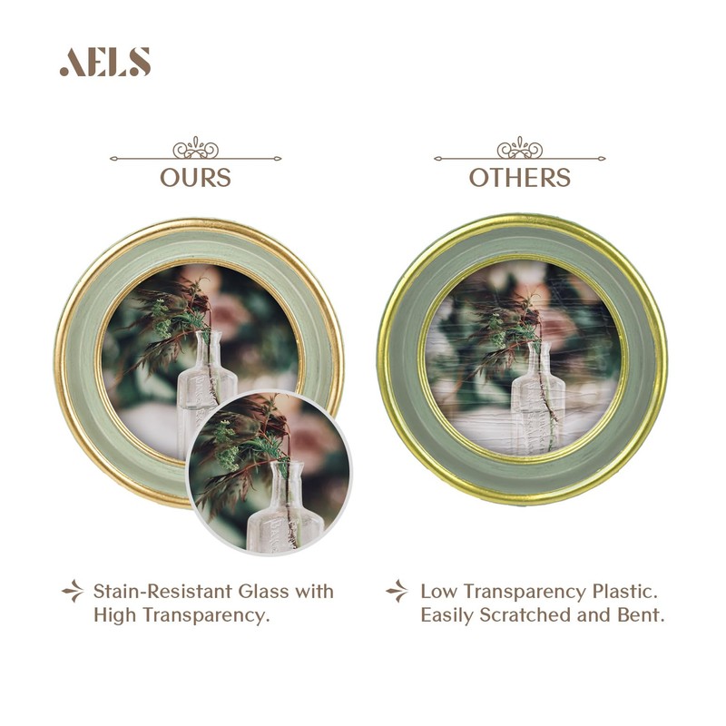 AELS 4x4 Inch Vintage Picture Frame, Elegant Antique Photo Frames