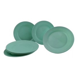 Anforama Juego De 6 Platos Trinche Elegantes Melamina Brillante Aqua