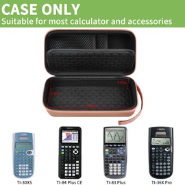 Case Compatible with Texas Instruments TI-84 Plus CE/TI-84 Plus/TI-83 Plus/TI-30XS / TI-36Pro Graphing Calculator, Scientific Calculators Box for Ruler, Rubber, Pencil and Other- Rosa (Case Only)