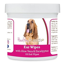 Healthy Breeds Bloodhound Ear Cleaning Wipes with Aloe & Eucalyptus for Dogs 100 Count
