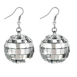 Disco Ball Earrings, Dangle Retro Style for Women