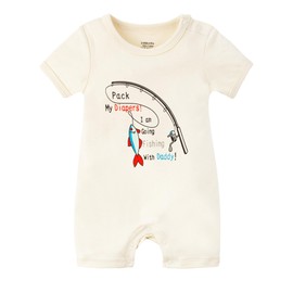 Cnins Pack My Pañers Im Going Fishing with Daddy - Lindos trajes esenciales para bebé para papá y bebé actividades a juego, Temática de pesca natural, 0-3 meses