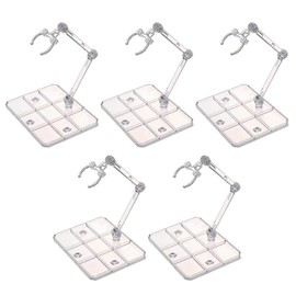 DFsucces Figure Stand, Set of 5, 0.1 inch (3 mm) Axis, 1/144 Plastic Model, Action Base, Rotating, 180° Movable, Transparent, Display, Universal, Compatible with 4 Joints, HG RG Model, Pedestal