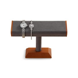 Yinbeini Wood Watch Stand，Watches Display Stands，Jewelry Organizer Holder，Bracelet Bangle Storage Rack（Grey）
