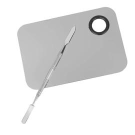 Brain Freezer Shiny Makeup Palette With Stainless Steel Round Shape Spatula, 100 g (Cs Silver)