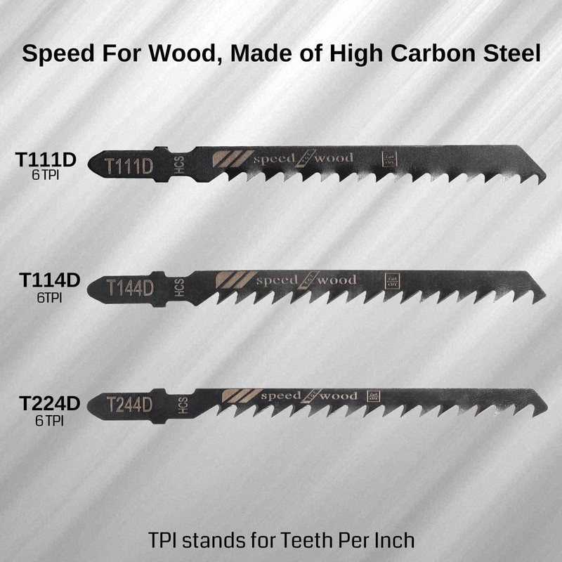 WOODSTARTER T-Shank Multi-Purpose Jigsaw Blades Set with Storage Case, Made