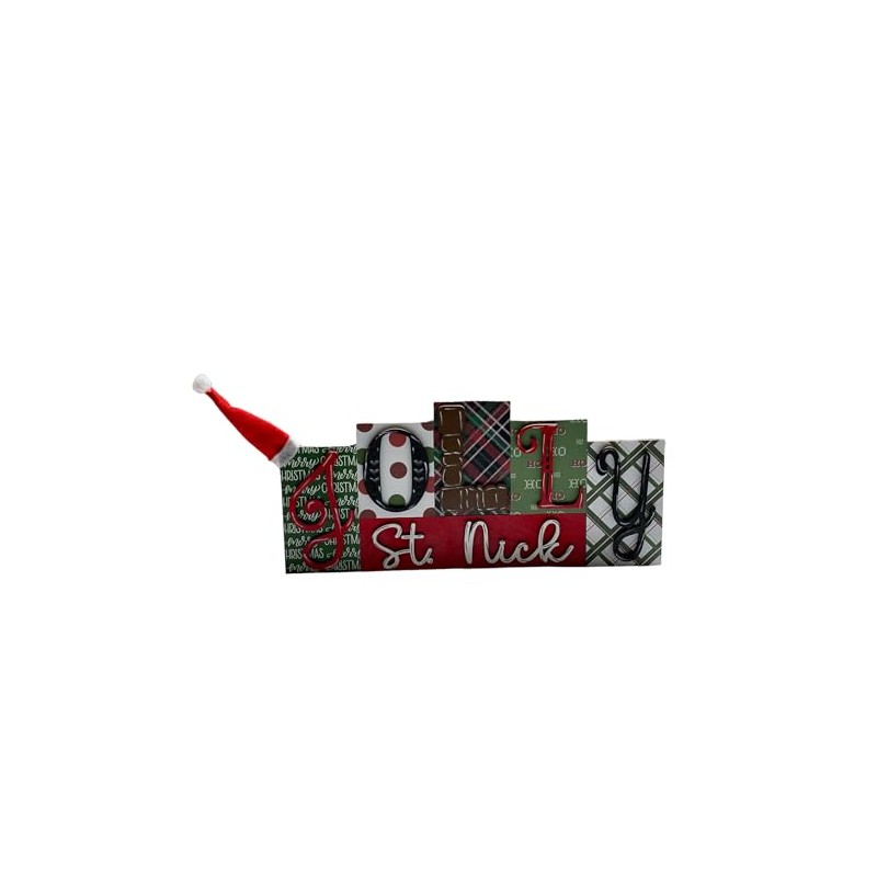 Jolly St Nick - Santa - Xmas - Wood Blocks