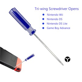 EXSEK Triwing Screwdriver, 3.8mm 4.5mm Gamebit Screwdriver Security Bit Screw Driver for GameCube/Gameboy/SNES/NES/N64/Sega Game Cartridge Consoles Repair Tool