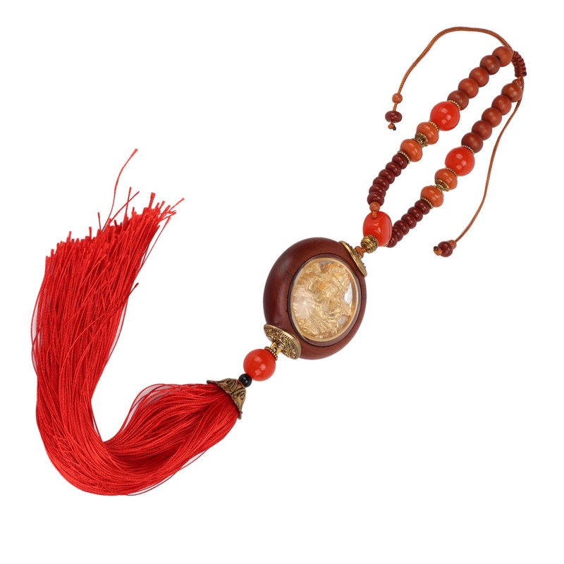 Buddha Decor Rosewood Statue Pendant Lucky Car Interior Decoration for