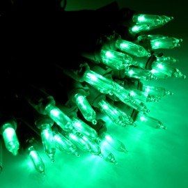 Holiday Essence Christmas LED Lights, 100 Green String Lights for Indoor and Outdoor Decorative Use, Holiday and Tree Decor, Patio Hanging Lighting Decorations, Green Wire, 27 Ft, UL Certified