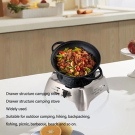 Stainless Steel Alcohol Stove, Drawer Type Alcohol Burner, Sliding Adjustment Fire, 304 Stainless Steel, Camping Stove for Outdoor