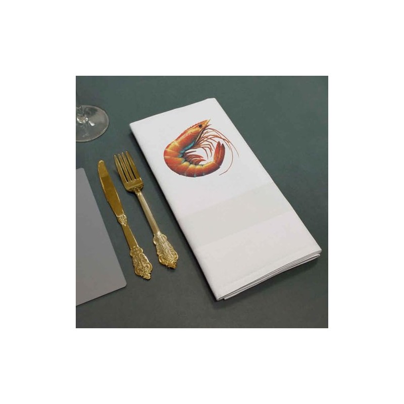'Cooked Prawn' Cotton Napkin/Dinner Cloth (NK00041102)