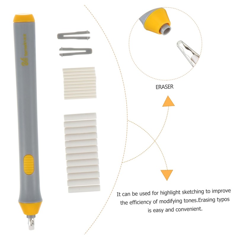 TEHAUX 3 Sets Electric Eraser Erasers for Mechanical Pencil Kid
