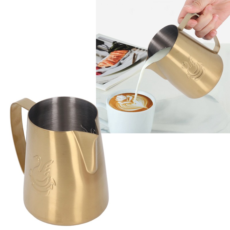 Frothing Cup 420ML 304 Stainless Steel Streamlined Cup Body Design