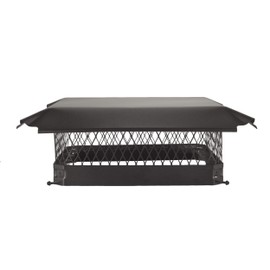 Draft King CBO1515 Bolt On Black Galvanized Steel Single Flue Chimney Cap, 15" x 15"