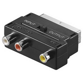 Goobay 33571 SCART to composite audio/video adapter; IN/OUT - Scart male (21-pin) > 3x RCA female