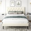 CXVX Full Size Platform Bed Frame with Upholstered Headboard, Button