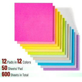 Mr. Pen- Sticky Notes, 3”x3”, 12 Pads, 600 Sheets, Pastel Colors Sticky Notes, Sticky Note, Self-Stick Note Pads, Sticky Pads Sticky Notes Aesthetic, Colorful Sticky Notes, Sticky Notes Bulk
