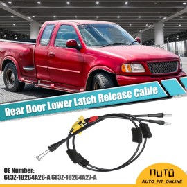 X Autohaux 2 Pcs Left Right Side Rear Door Upper Latch Release Cable for Ford F150 F250