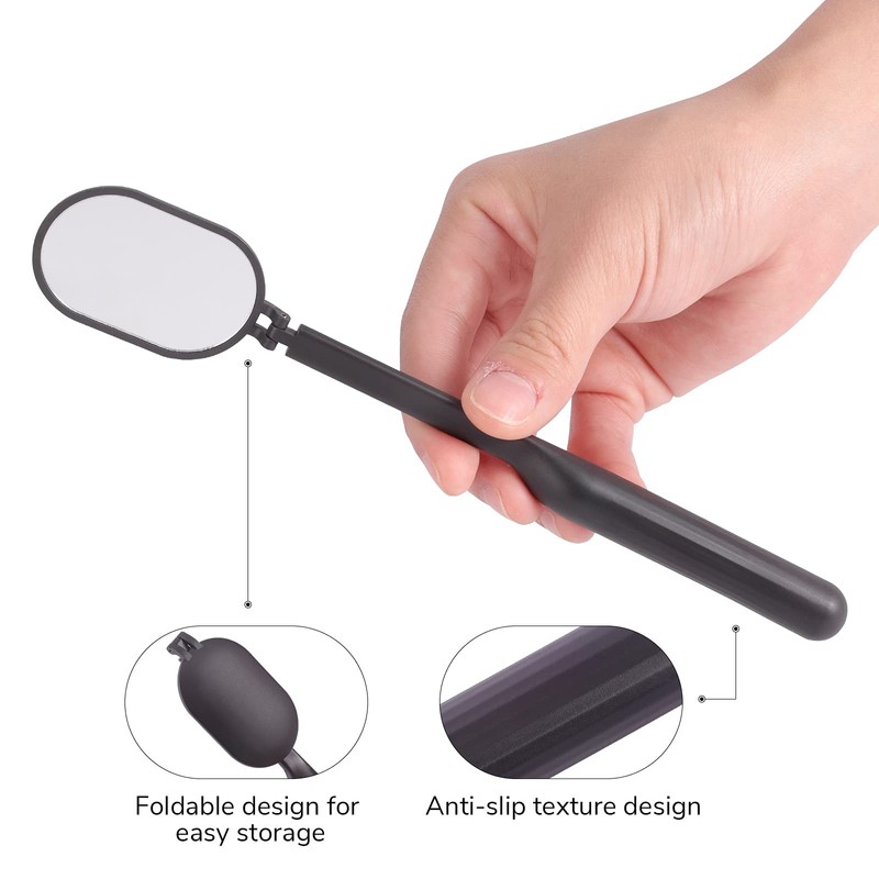 Miuffue Lash Mirror for Eyelash Extensions, 2inch Foldable Eyelash Mirror