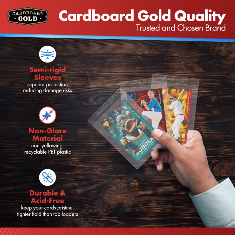 Cardboard Gold Card Saver 1 - 50 Count - Semi