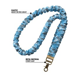 WIRESTER Teacher Scrunchie Retractable Lanyard, Cute Neck Stretchy Lanyard for Keys Keychain ID Badge Card Holder Wallet Women Nurses - Ocean Sea Turtles