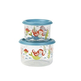 SugarBooger Good Lunch Small Snack 2 Piece Container, Mermaid