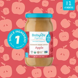 Babylife Organics Stage 1 – Heavy Metal Safe, Organic Baby Food - Apple, 3.2 Ounce Jar (12 Pack)