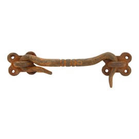 A29 Cabin Hook, 4 Inches Iron Eye Latches Cabin Door Gate Latches, Window Sash Catch Hook Lock, Rust Finish
