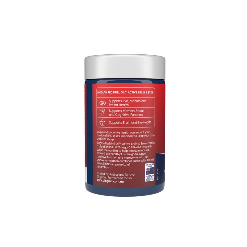 Bioglan Red Krill Oil Active Brain & Eyes 60 Capsules