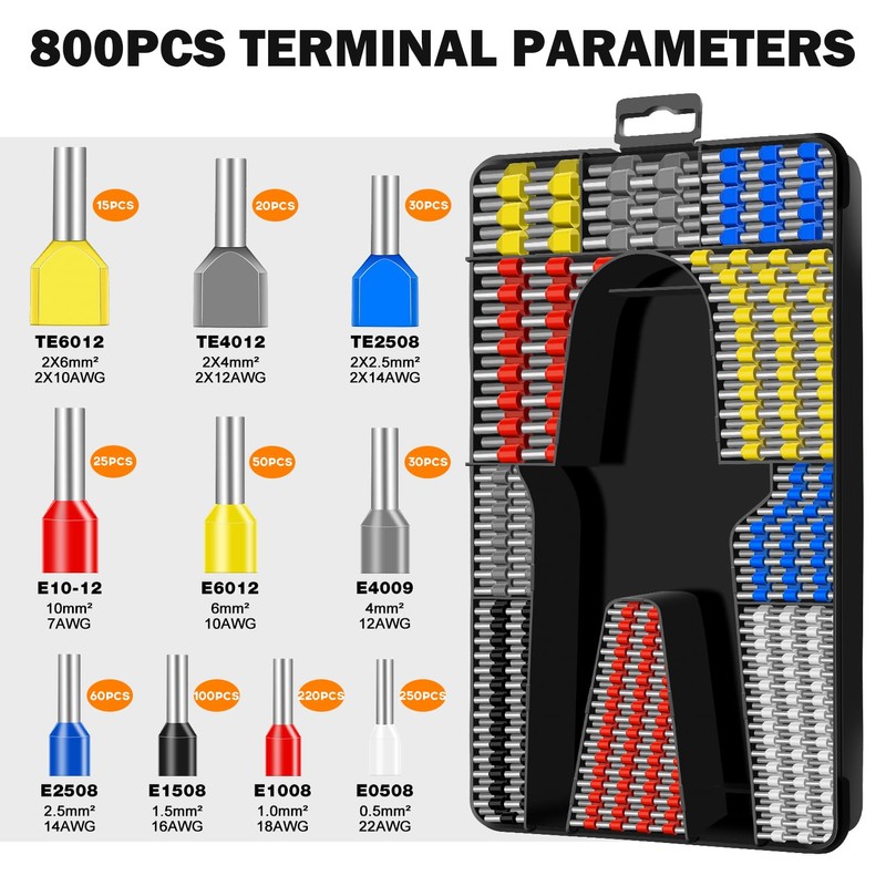 SWANAMB Ferrule Crimping Tool Kit with AWG23-7 Hexagonal Ferrule Crimper