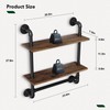 Merapi 24" Industrial Floating Shelves with Tower Bar, Pipe Shelves