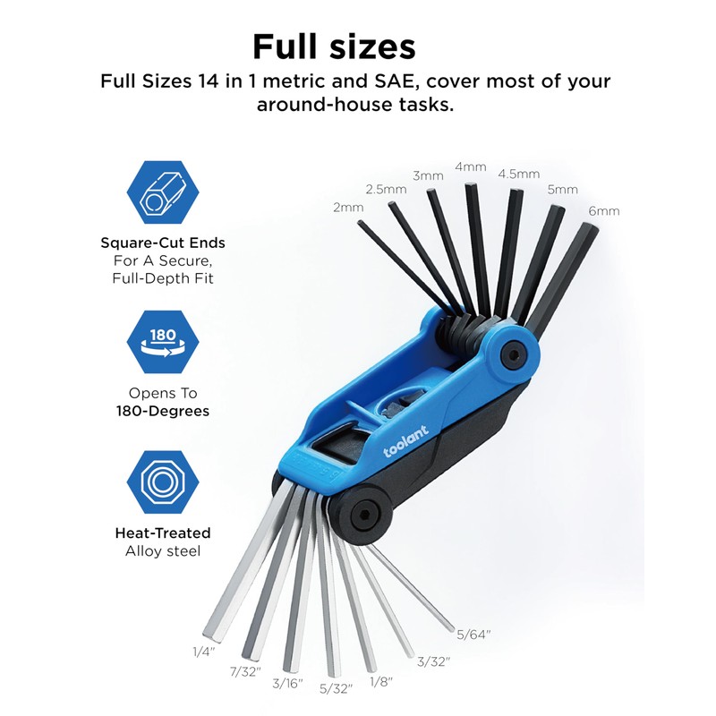 Kraftek toolant 14PCS Folding Allen Wrenches Sets, Metric Allen Key
