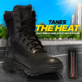 Belleville Arm Your Feet Spear Point BV918ZWPCT Waterproof Composite Toe Black Tactical Boots for Men - Designed for Police, EMS & Security Personnel with Zone Traction Outsole - 9.5