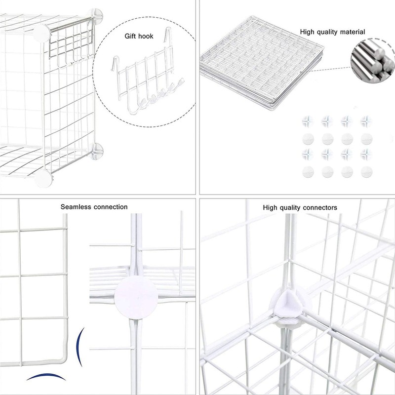 C&AHOME Wire Cube Storage, 12-Cube Storage Organizer Metal, C Grids