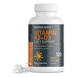 Bronson Vitamina K2 (mk7) + D3 120capsulas Bronson Hecho En Usa Sabor Sin Sabor