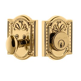 Nostalgic Warehouse Meadows Single Cylinder Deadbolt, Polished Brass