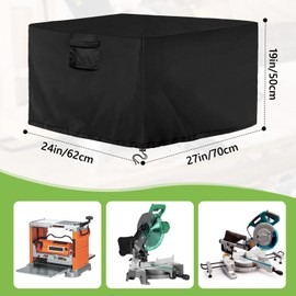 MUTUSHI Miter Saw Cover Portable Table Saw Cover Fit for Most Planers Machine Tools to Prevent Table Saw Rust Waterproof and Dustproof 24"D x 27"W x 19"H Black