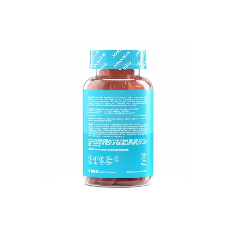 Hair Skin and Nails Vitamins | 60 Gummies | Biotin