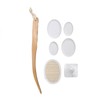 Lotion Applicator EVA Wooden Handle 4 Replaceable Pads Shower Brush