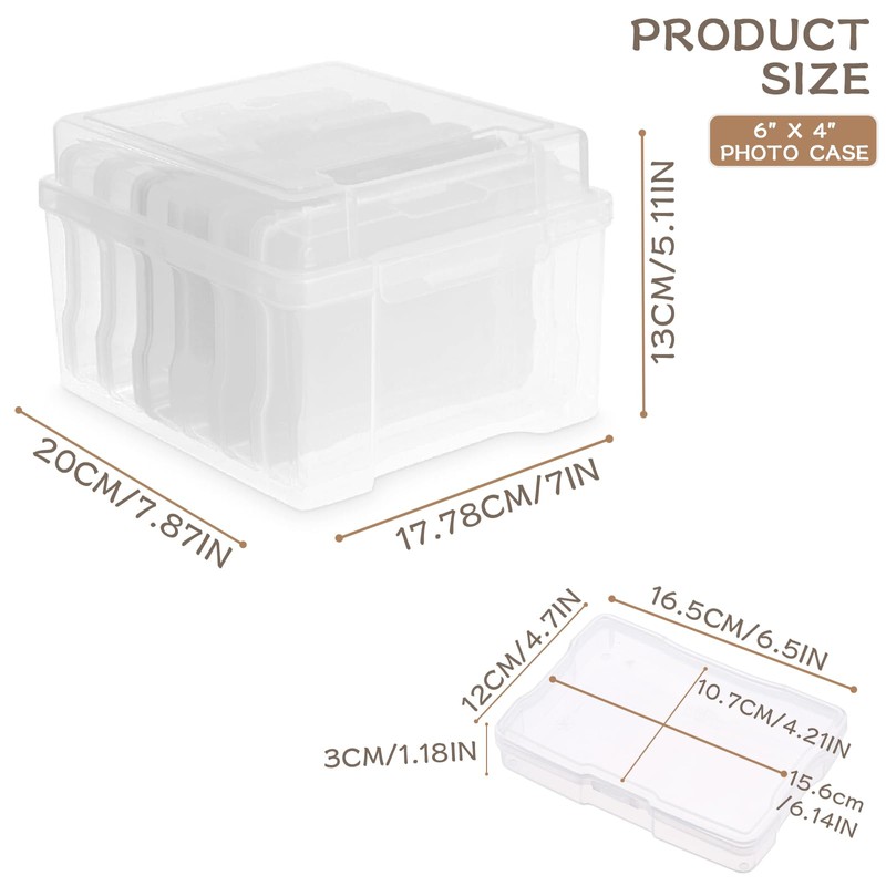 GEMMAHW Photo Storage Box 4" x 6" Photo Case, 6