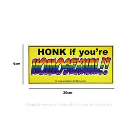 Gay Pride Novelty Bumper Stickers Honk if Your Homosexual