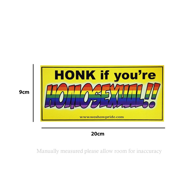 Gay Pride Novelty Bumper Stickers Honk if Your Homosexual