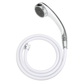 Gaona Magicayo Ariene GA-FH010 Shower Head and Hose Set, 3-Tier Switching, Bi-Color, White x Metal (Water Saving, Massage, Cleaning, Relaxing)