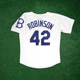 Majestic Jackie Robinson Brooklyn Dodgers Men's Home White Cooperstown Jersey w/ Patch - 2XL
