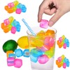 54-Pack Multi-Color Reusable Ice Cubes 1" Square - Quick Freeze,