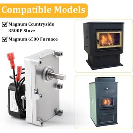 Adviace MF3573 Auger Motor for Magnum Pellet Stove 3500P 3500L Countryside & Magnum Furnace 6500, 4 RPM Clockwise Auger Feed Motor MF3573