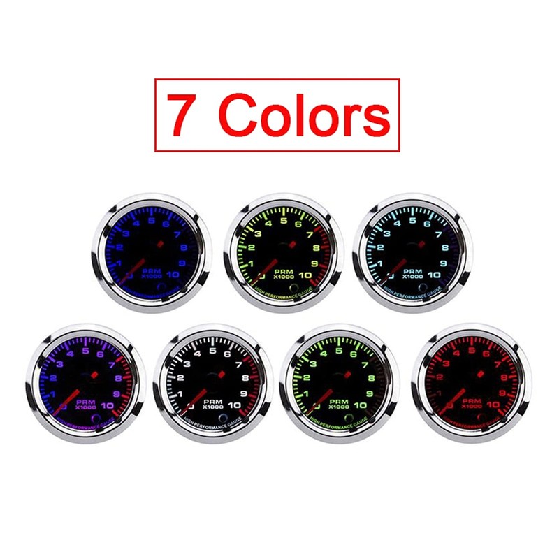 Speedometer, Qiilu Tachometer, 52 mm Universal Tachometer with Measuring Range